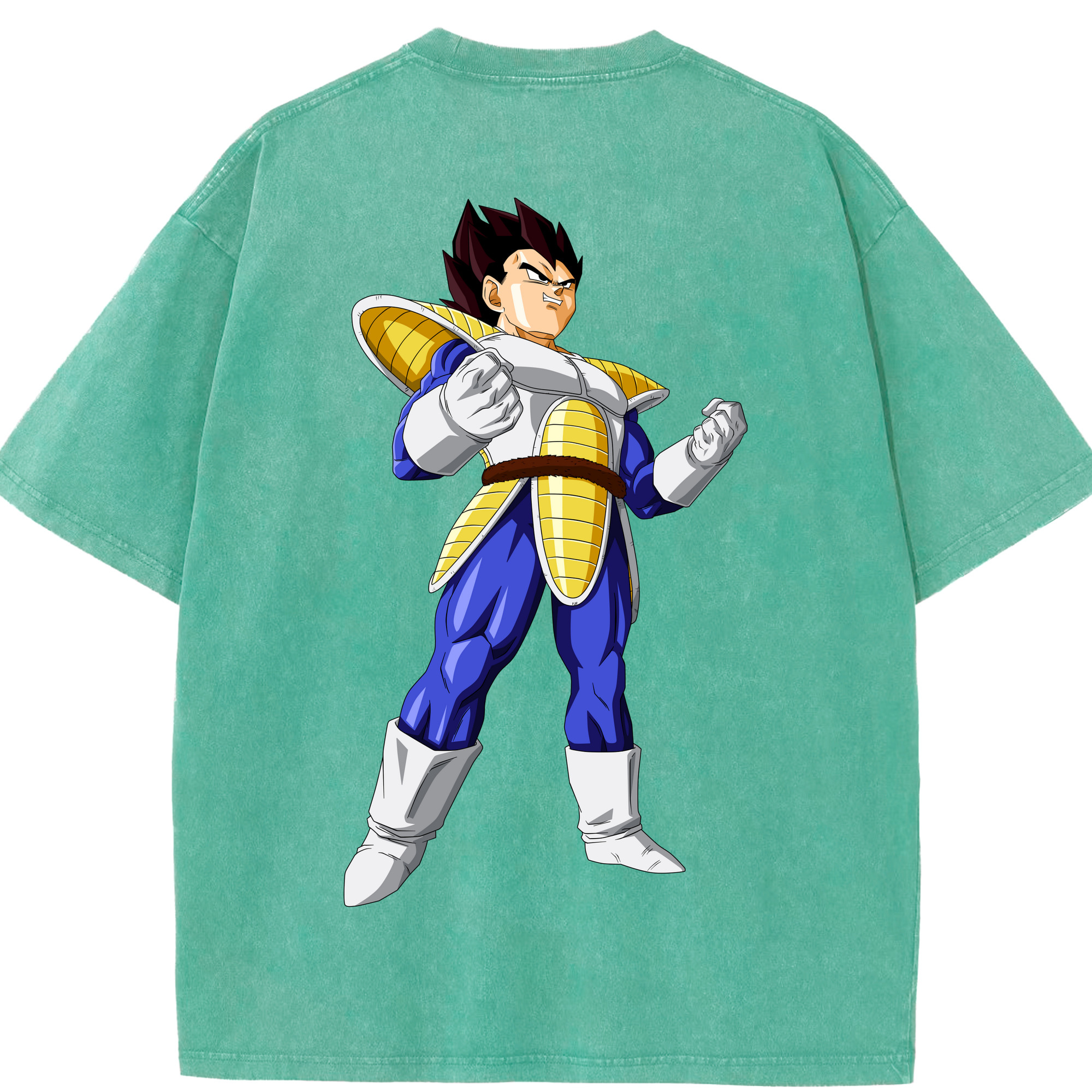 （画像用） ドラゴンボール ベジータ四世（Bejīta Yonsei）DRAGON BALL Vegeta IV 綿100% ヴィンテージ風 半袖Tシャツ（背面プリント）